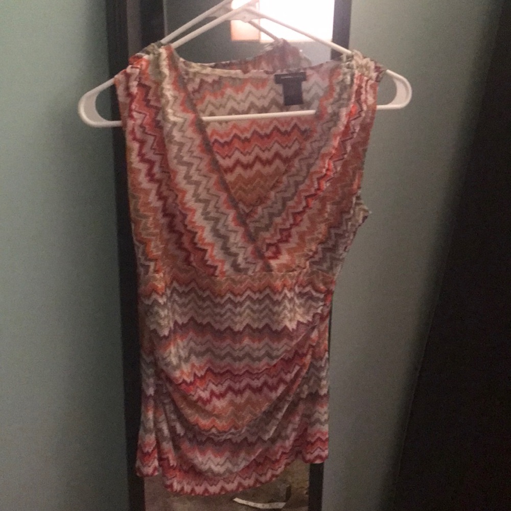 Brightly colored sleeveless shirt